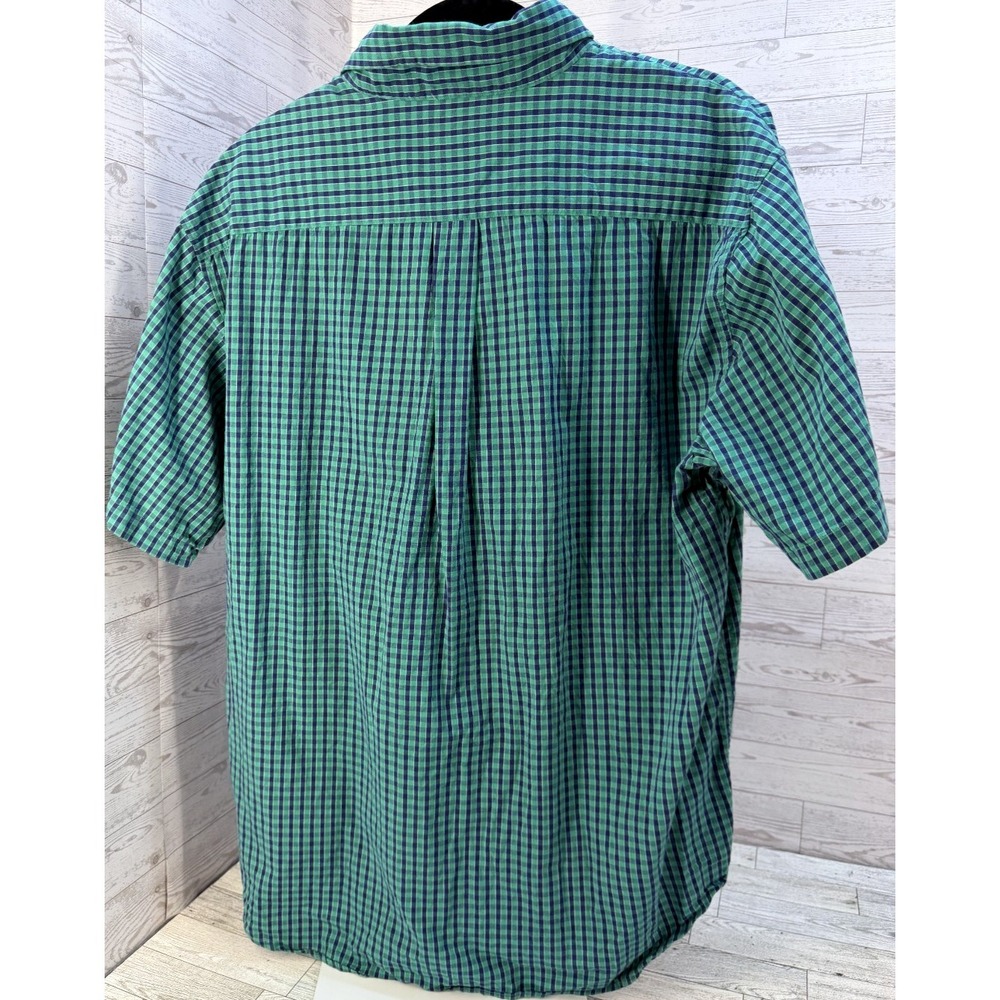 Brooks Brothers 346 Shirt Mens Large Green Blue Button Up Gingham Plaid Cotton - Picture 3 of 7